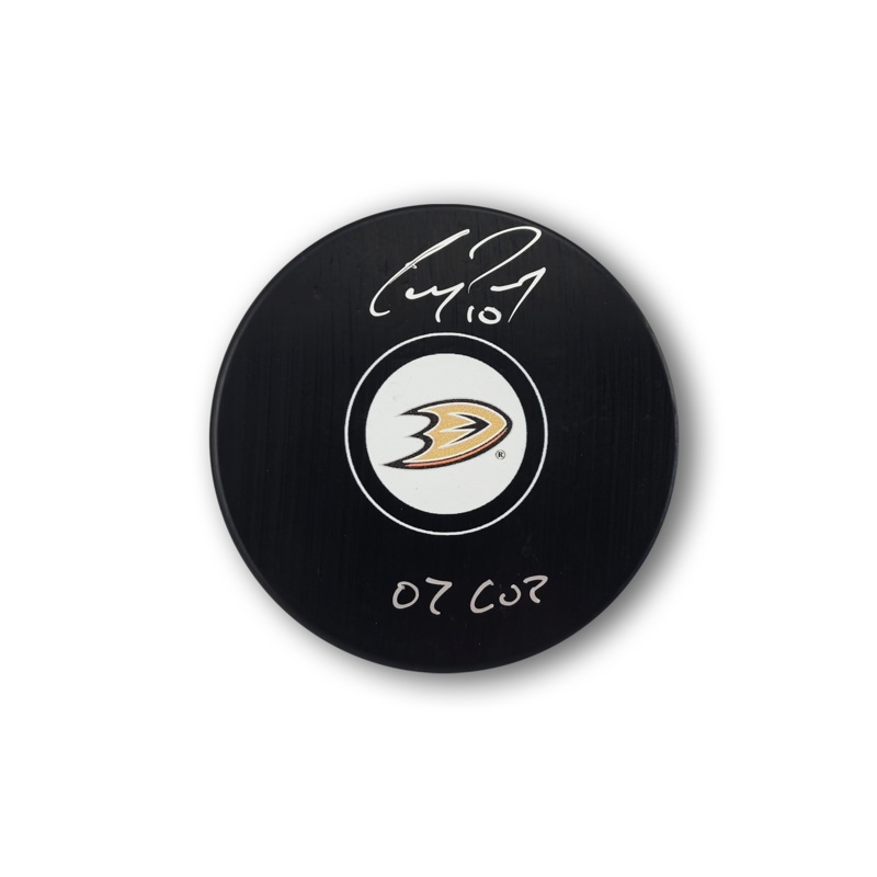 Corey Perry Autographed Anaheim Ducks Hockey Puck Inscribed 07 Cup