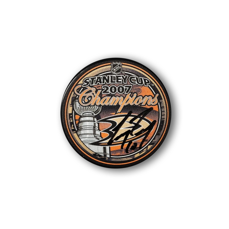 Corey Perry Autographed Anaheim Ducks 2007 Stanley Cup Hockey Puck