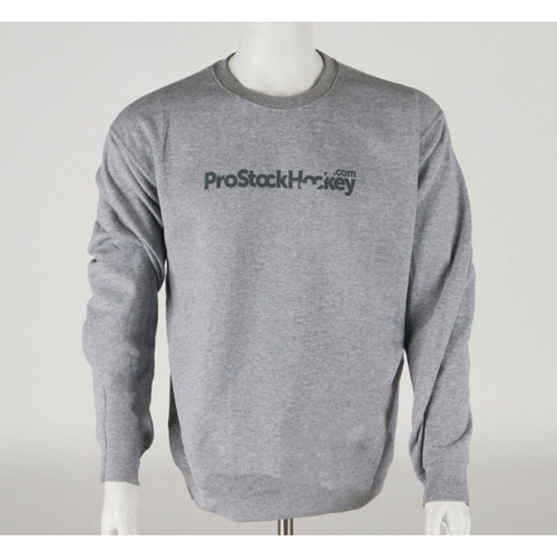ProStockHockey Large Heather Gray Crew Neck Sweater
