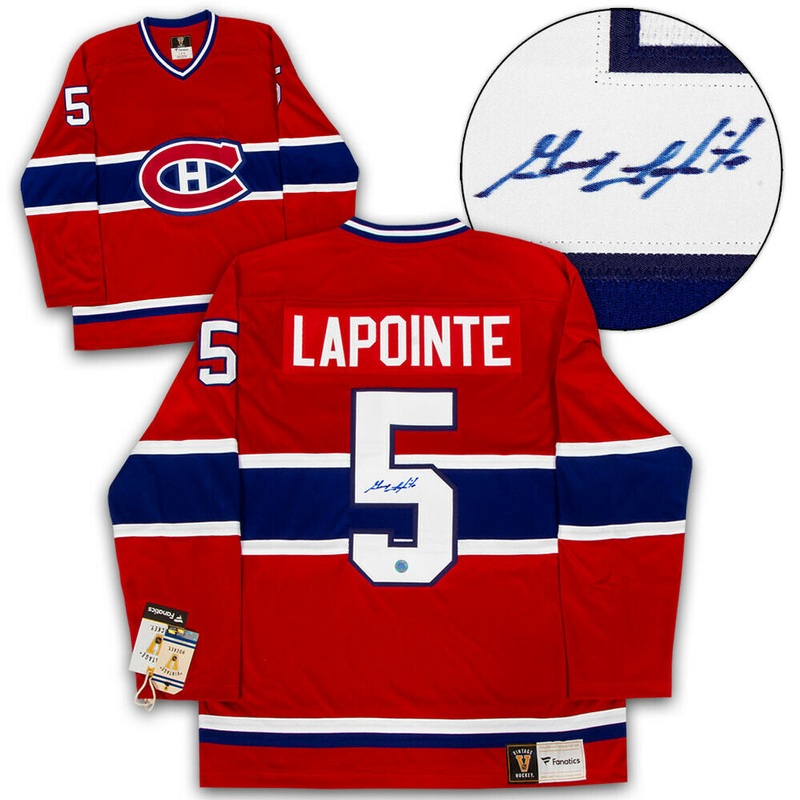 Guy Lapointe Montreal Canadiens Autographed Fanatics Vintage Jersey