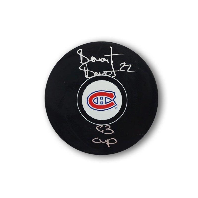 Benoit Brunet Autographed Montreal Canadiens Hockey Puck 93 Cup