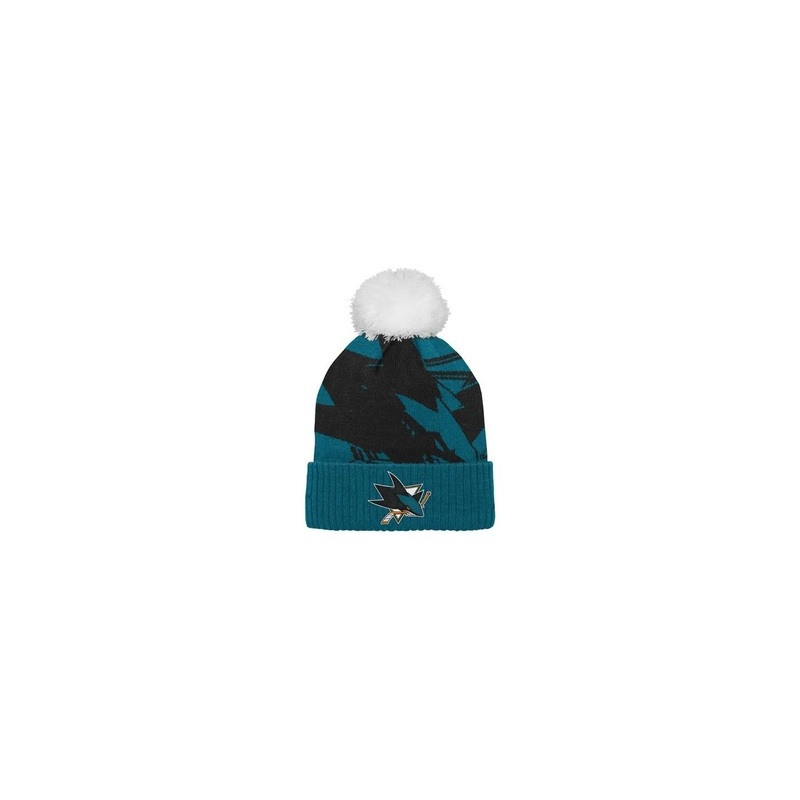 Outerstuff Hat Big Face Cuffed Pom Jr San Jose Sharks