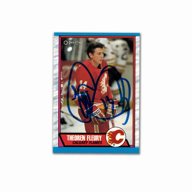 1989-90 O-Pee-Chee #234 Theo Fleury Autographed Rookie Card