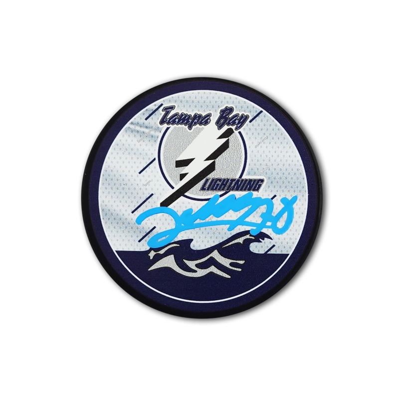 Emil Lilleberg Autographed Tampa Bay Lightning Reverse Retro Hockey Puck