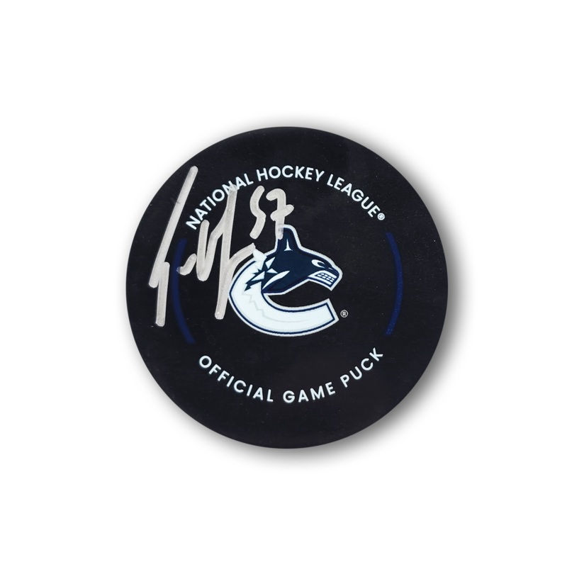 Tyler Myers Autographed Vancouver Canucks Official Hockey Puck