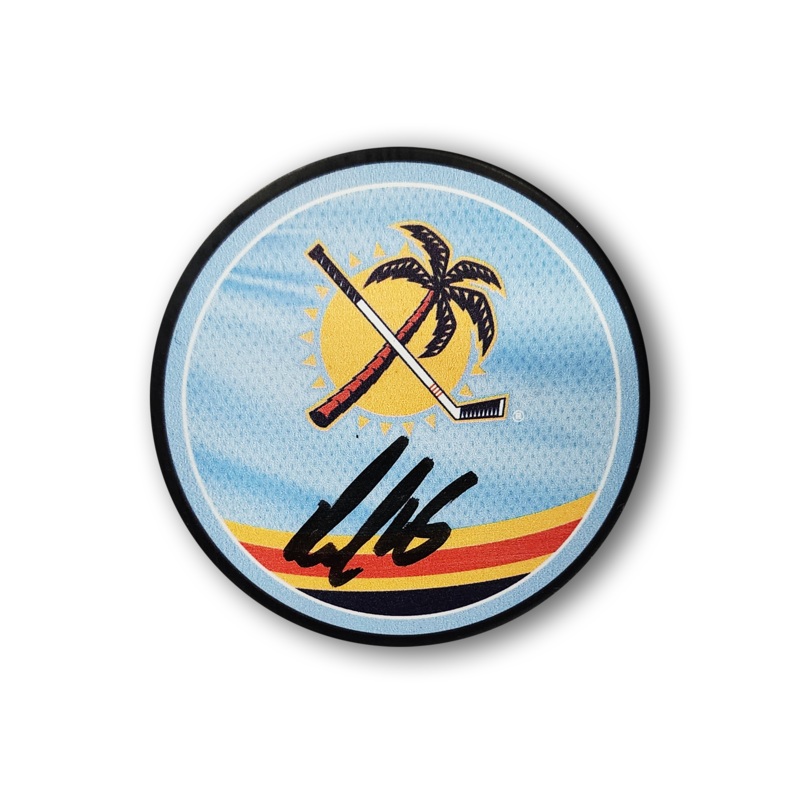 Aleksander Barkov Autographed Florida Panthers Reverse Retro Hockey Puck