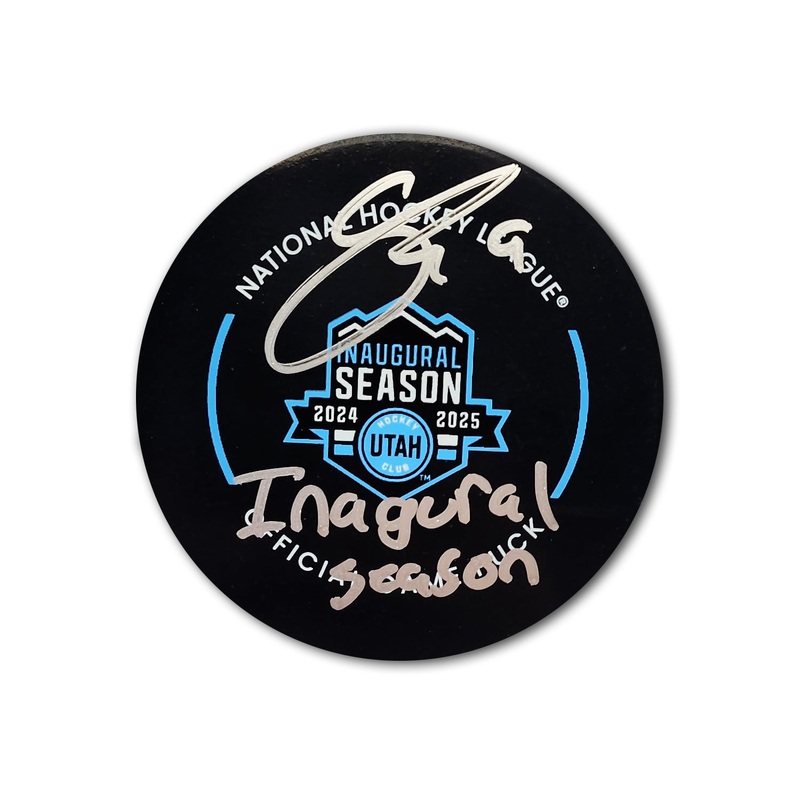 Clayton Keller Autographed Utah Hockey Club Official Hockey Puck Inscribed Inaugural Season