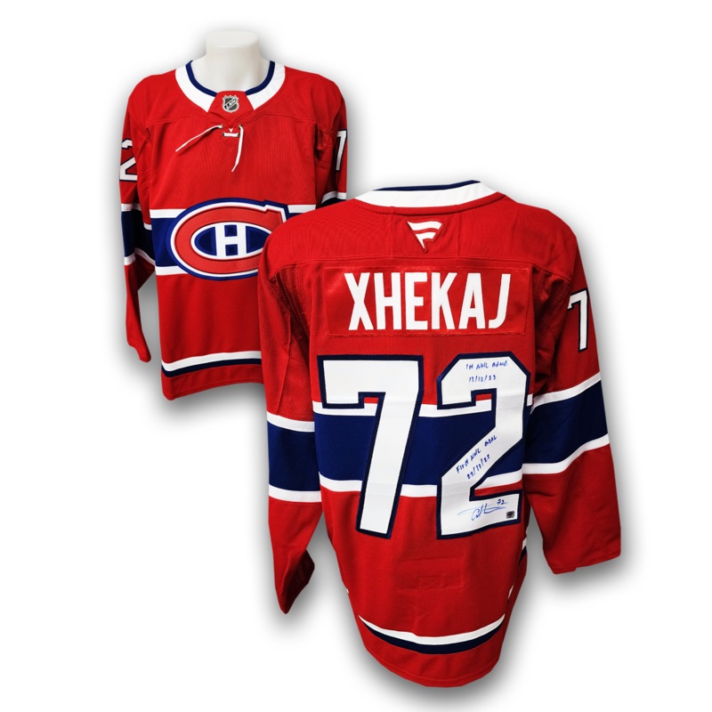 Arber Xhekaj Autographed Montreal Canadiens Fanatics Premium Jersey Inscribed