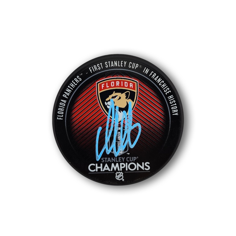 Aleksander Barkov Autographed Florida Panthers 2024 Stanley Cup Hockey Puck