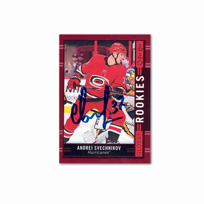 2018-19 OPC Glossy Rookies Red #R-8 ANDREI SVECHNIKOV Autographed Rookie Card