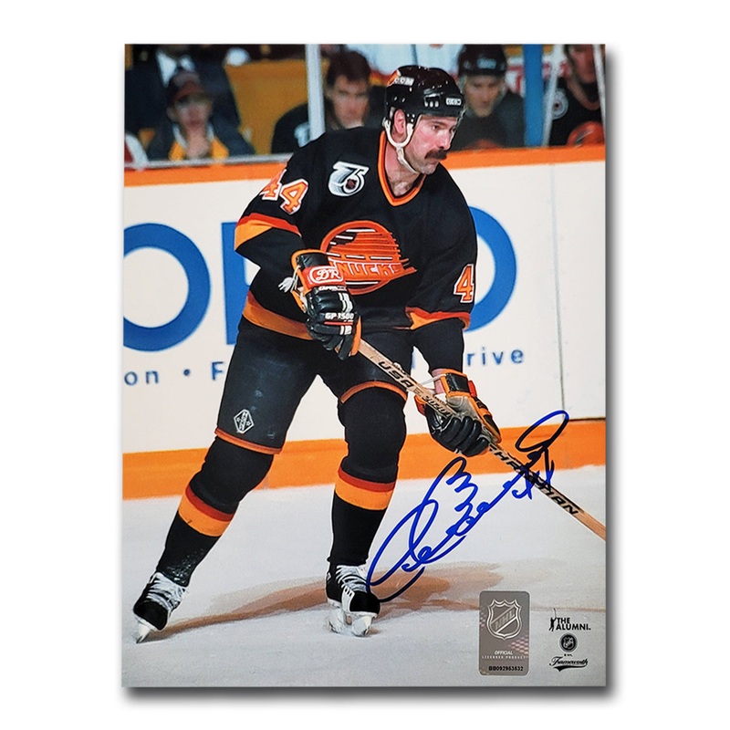 Dave Babych Vancouver Canucks Action Shot Autographed 8×10 Photo