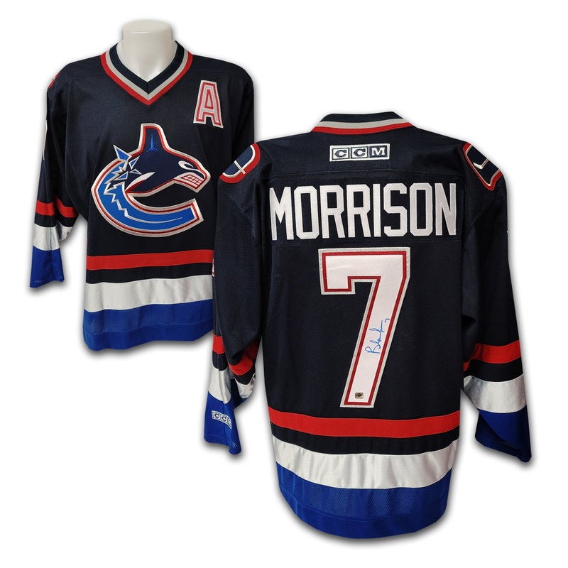 Brendan Morrison Autographed Vancouver Canucks Blue Orca Jersey