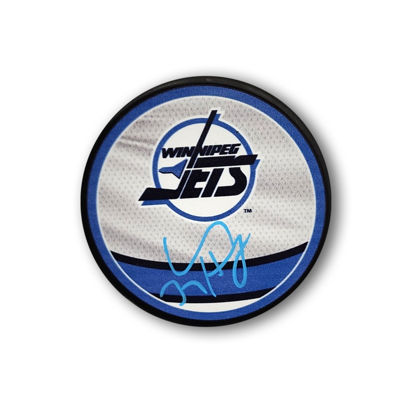 Connor Hellebuyck Winnipeg Jets Autographed Reverse Retro 2.0 Hockey Puck