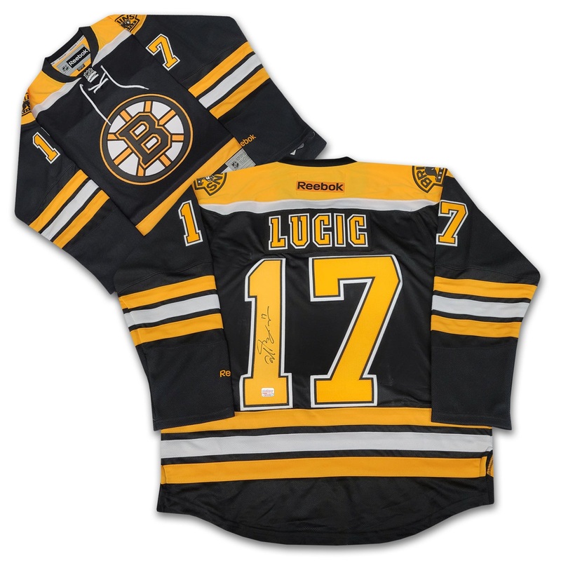 Milan Lucic Autographed Boston Bruins Black Reebok Jersey