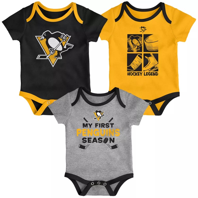 NHL Infant Pittsburgh Penguins Legend Multicolor Creeper Set