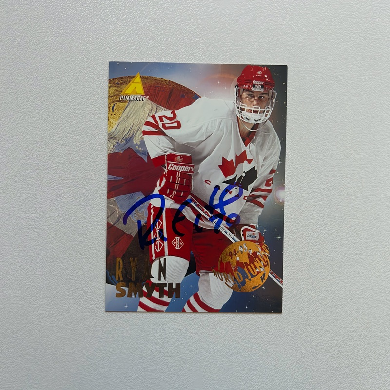 1994-95 Pinnacle Canada World Juniors #535 RYAN SMYTH Autographed Rookie Card
