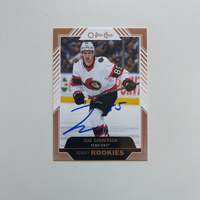 2022-23 OPC Glossy Rookies R-14 JAKE SANDERSON Autographed Rookie Card
