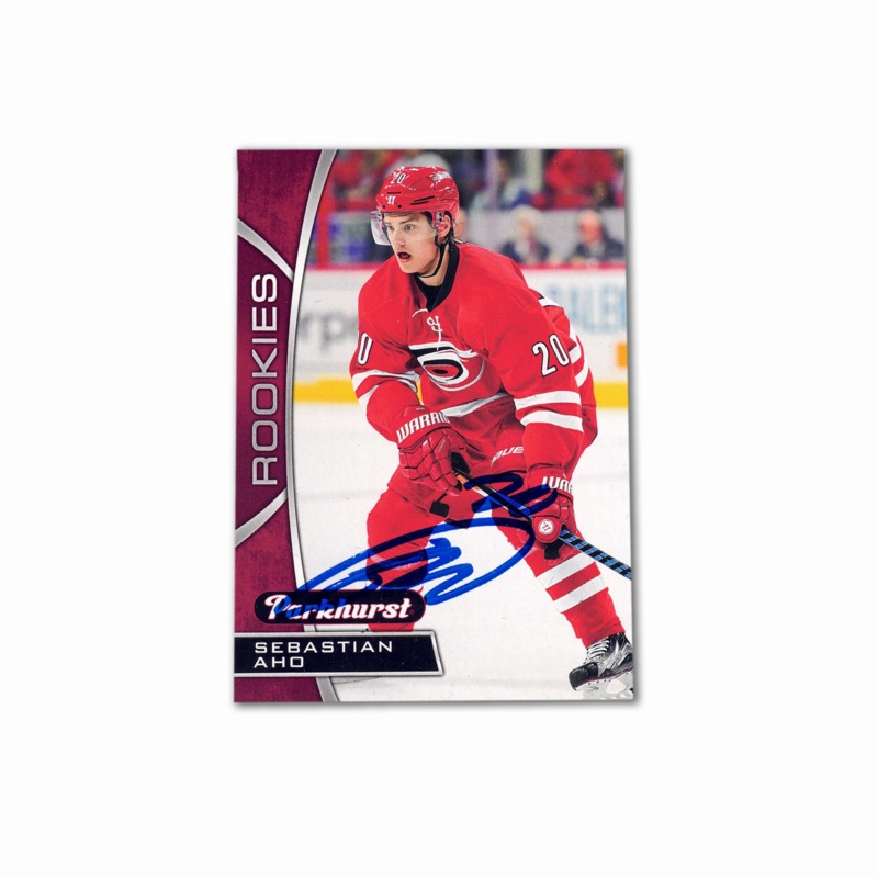 2016-17 UD Parkhurst Rookies Ruby #PR-4 SEBASTIAN AHO Autographed Rookie Card
