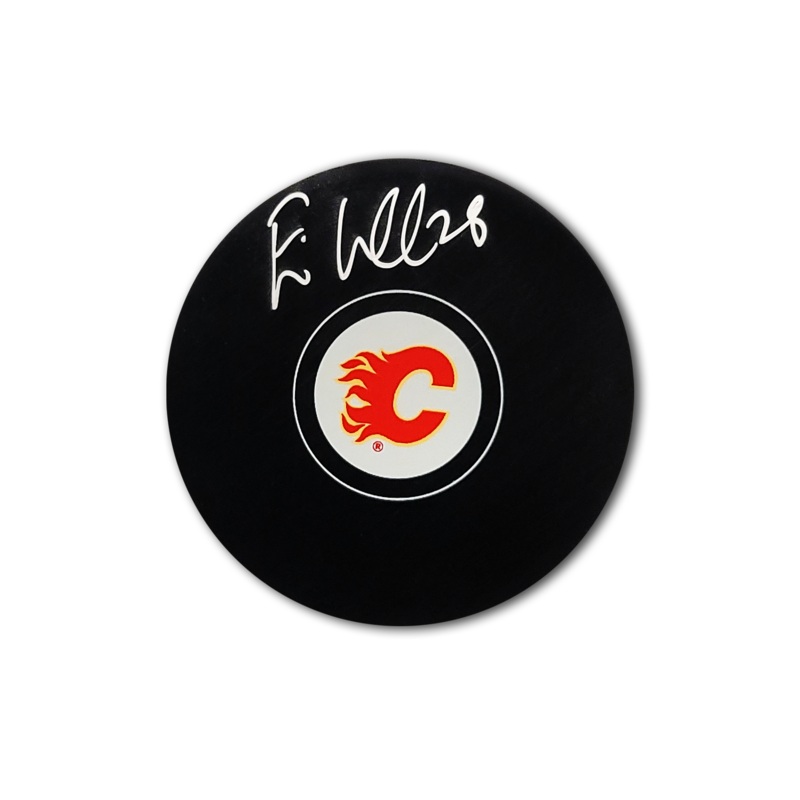 Elias Lindholm Calgary Flames Autographed Puck