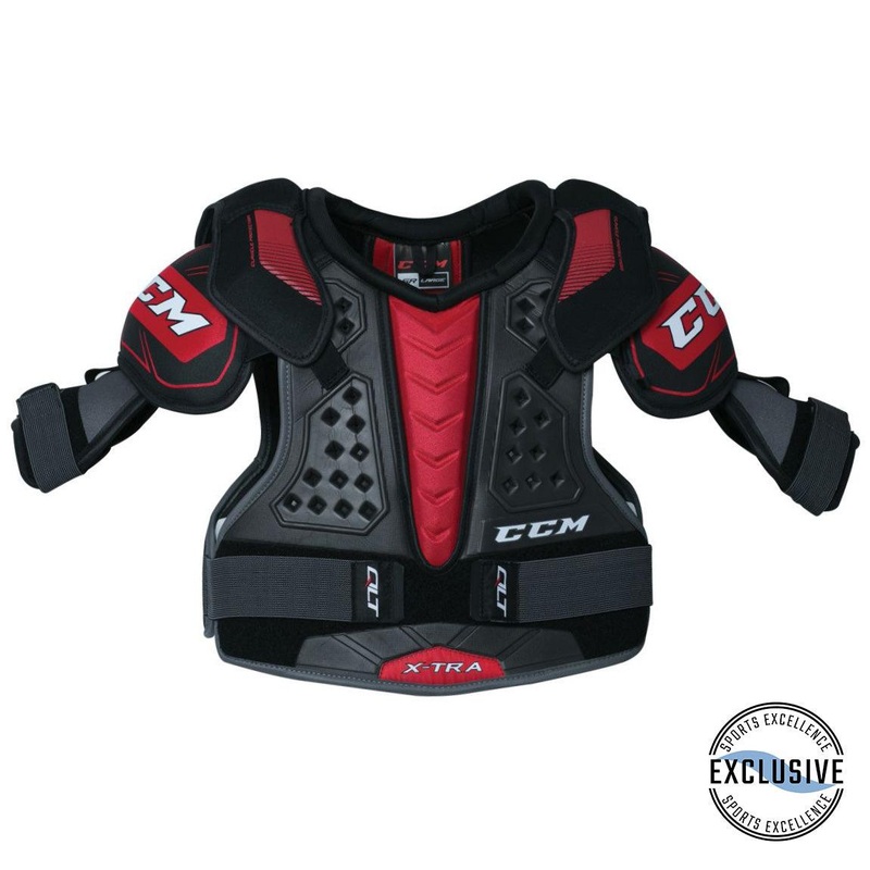 XTRA Shoulder Pads – Junior|S|M|L|Black/Black/White