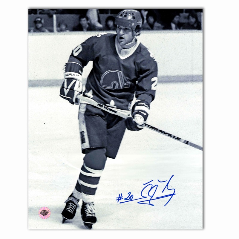 Anton Stastny Autographed Quebec Nordiques Home 8×10 Photo (Black and White)