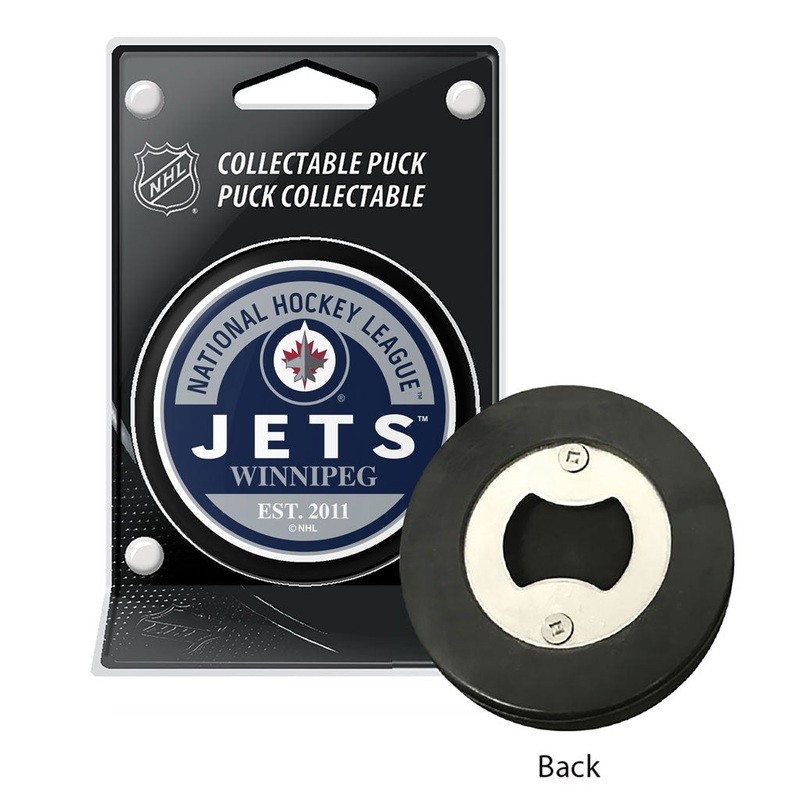 Winnipeg Jets Block Puck Bottle Opener