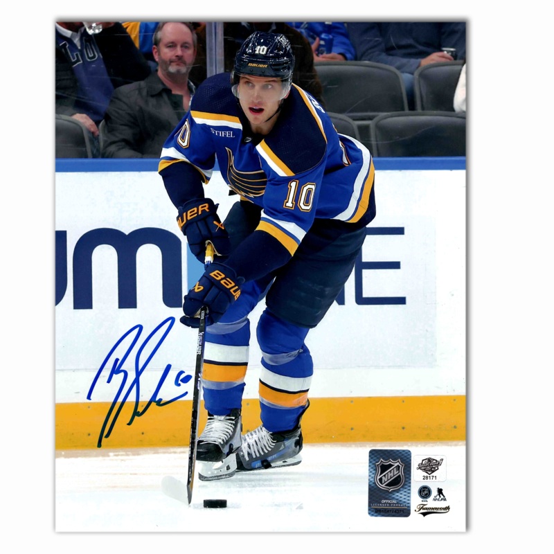 Brayden Schenn Autographed St. Louis Blues Home 8×10 Photo