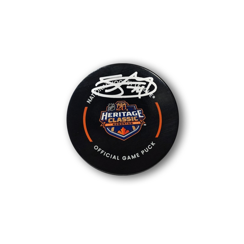 Stuart Skinner Edmonton Oilers Autographed Winter Classic Official Hockey Puck