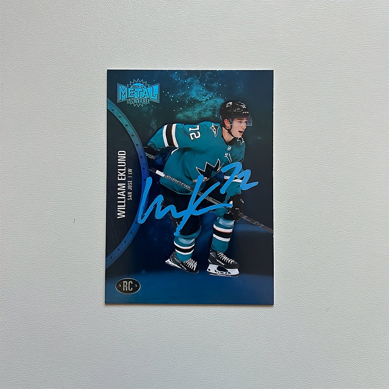 2021-22 Skybox Metal Universe Blue #165 William Eklund Autographed Rookie Card