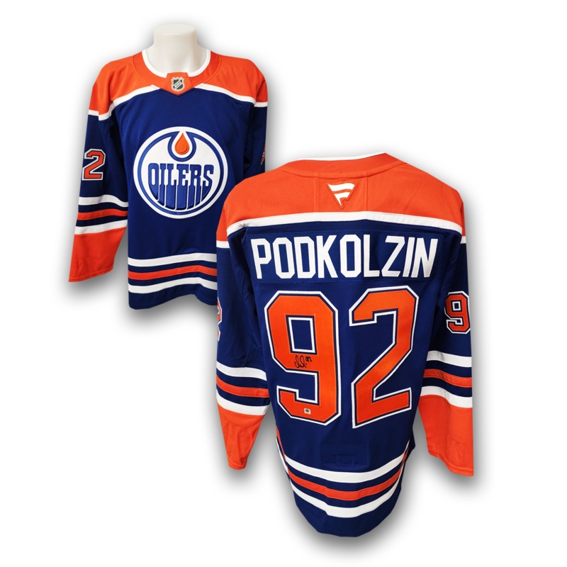Vasily Podkolzin Autographed Edmonton Oilers Home Fanatics Premium Jersey