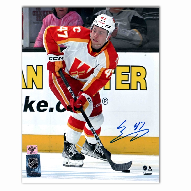 Connor Zary Autographed Calgary Wranglers Home 8×10 Photo