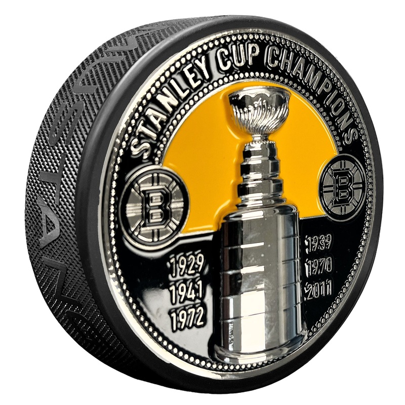 Boston Bruins Puck – Ultra 3D Stanley Cup Medallion