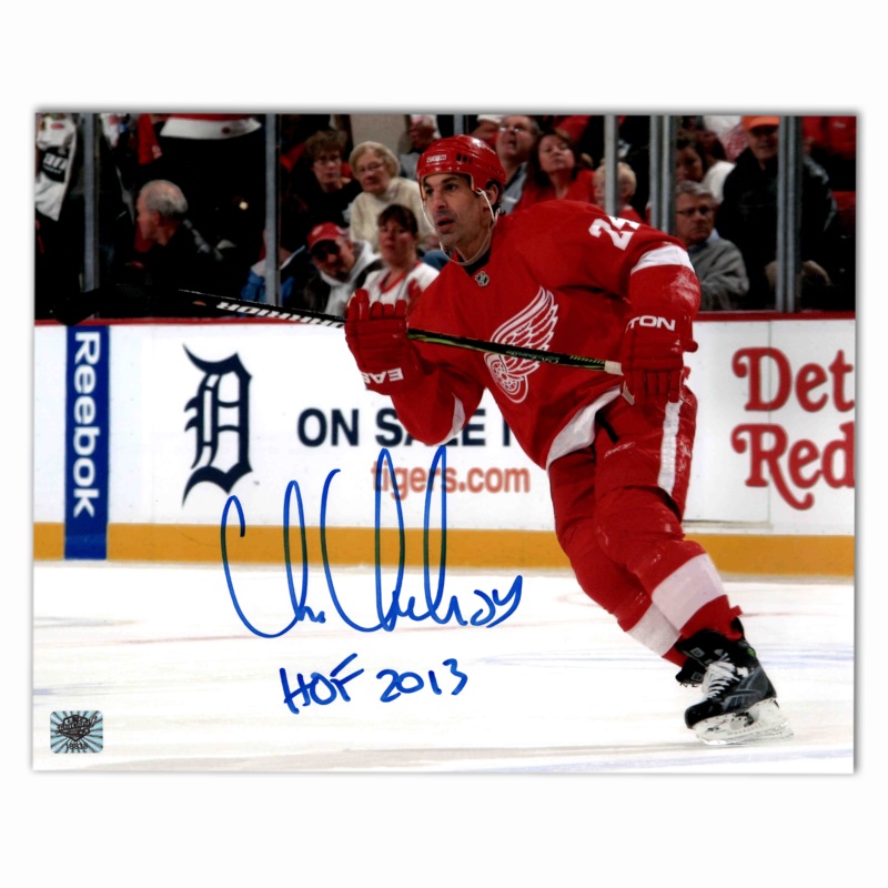 Chris Chelios Autographed Detroit Red Wings 8×10 Horizontal Photo