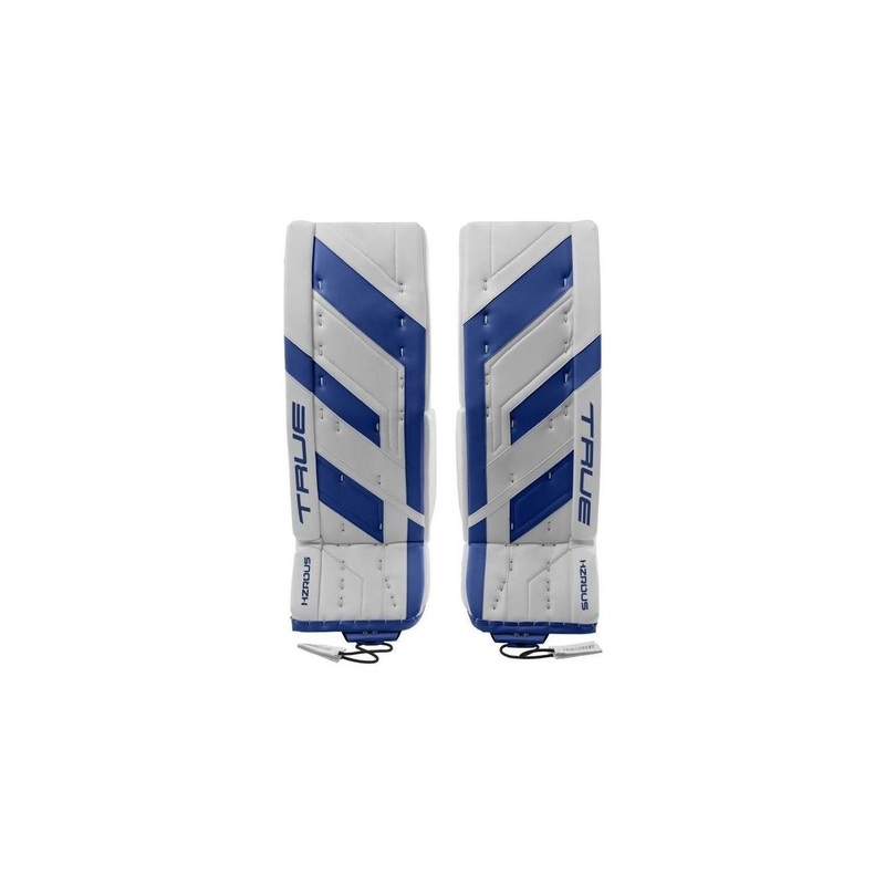 TRUE Goalie Leg Pads HZRDUS 7X4 Int White/Blue