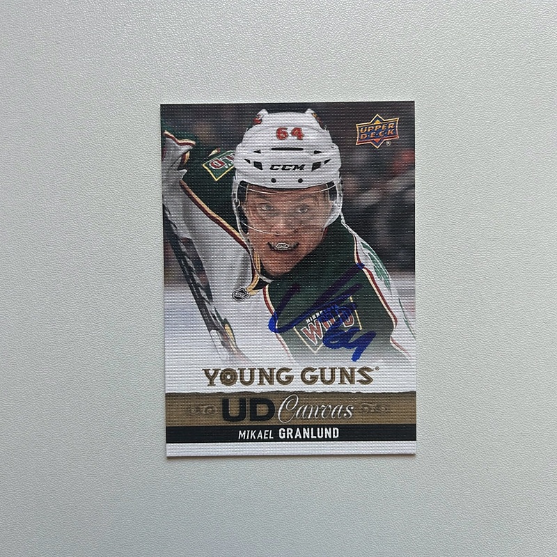 2013-14 UD Young Guns Canvas #C110 MIKAEL GRANLUND Autographed Rookie Card