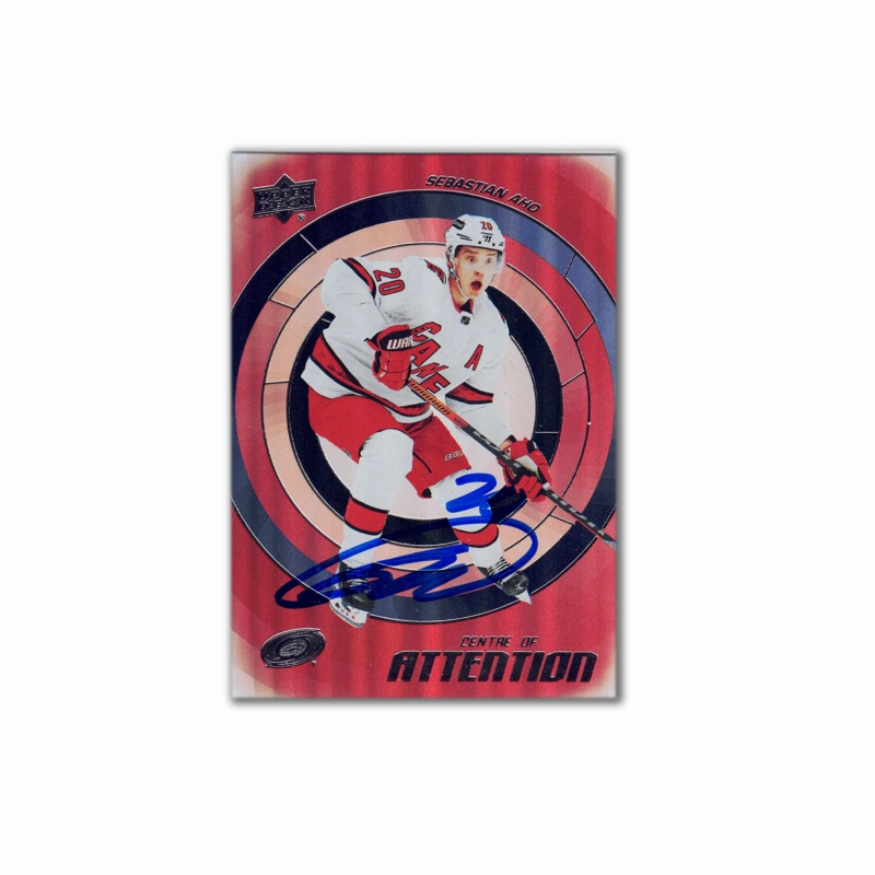 2022-23 UD Centre Of Attention #CA-16 SEBASTIAN AHO Autographed Card