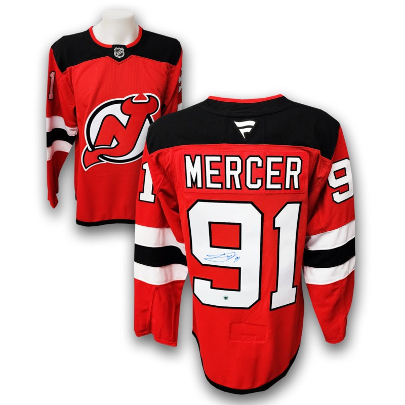 Dawson Mercer Autographed New Jersey Devils Home Fanatics Premium Jersey