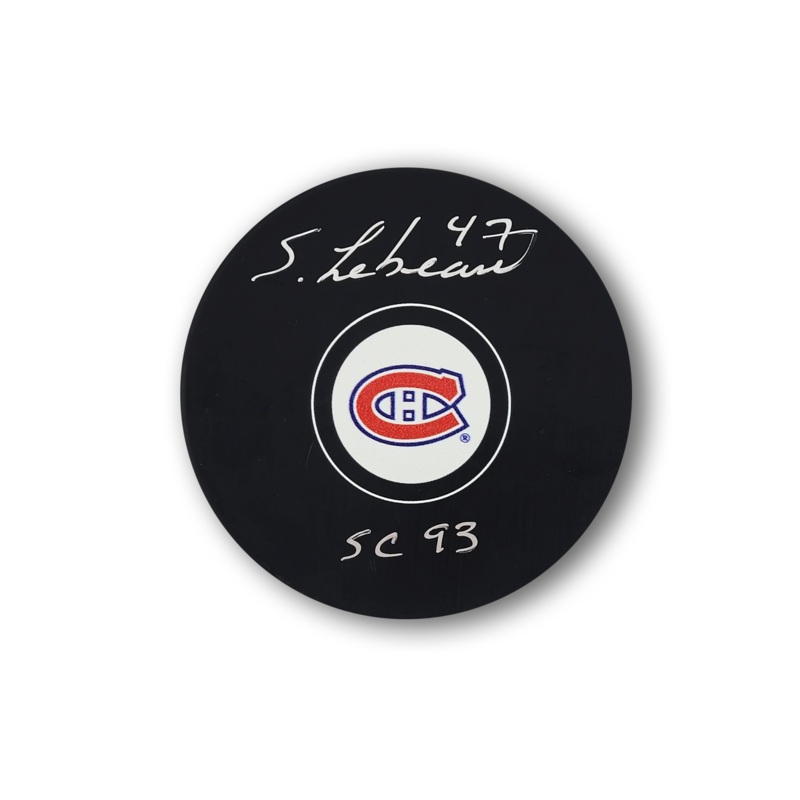 Stephan Lebeau Autographed Montreal Canadiens Hockey Puck