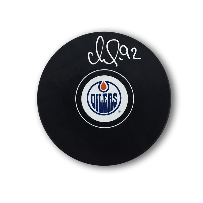 Vasily Podkolzin Autographed Edmonton Oilers Hockey Puck