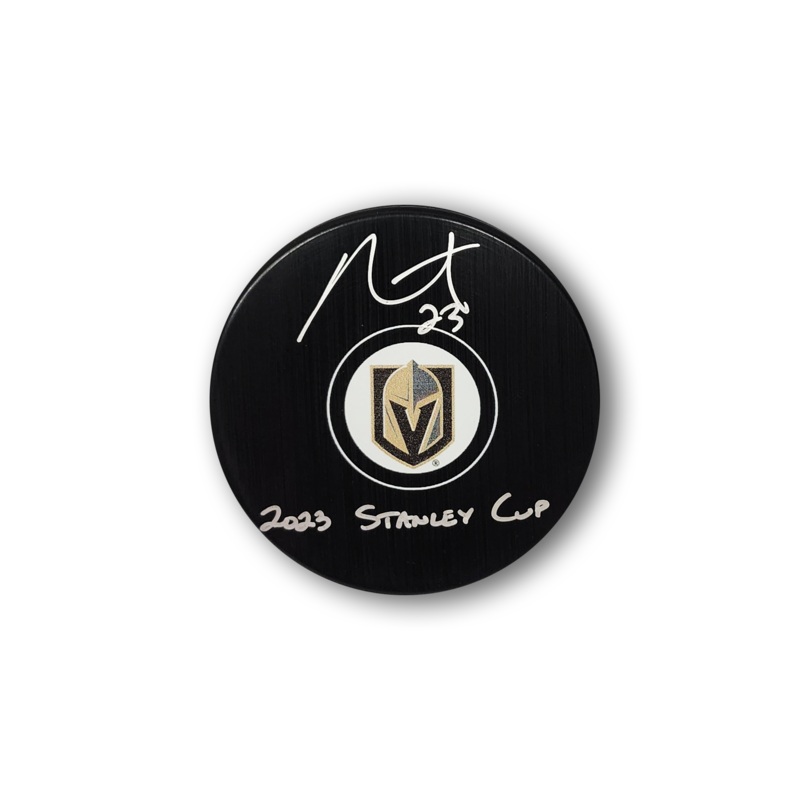 Alec Martinez Autographed Vegas Golden Knights Hockey Puck Inscribed 2023 Stanley Cup