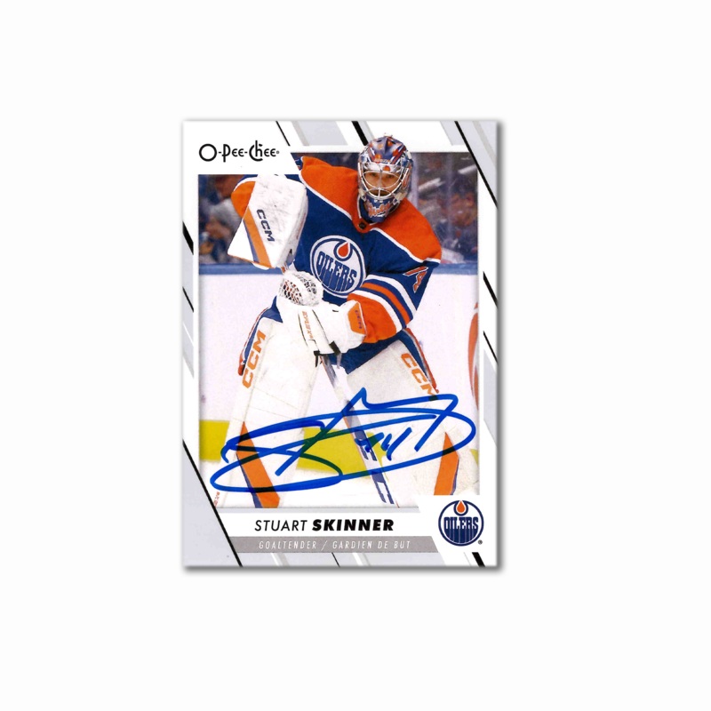 Stuart Skinner Autographed Edmonton Oilers 2023-24 O-Pee-Chee #317 Hockey Card