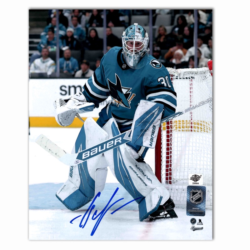 Yaroslav Askarov Autographed San Jose Sharks Home 8×10 Photo