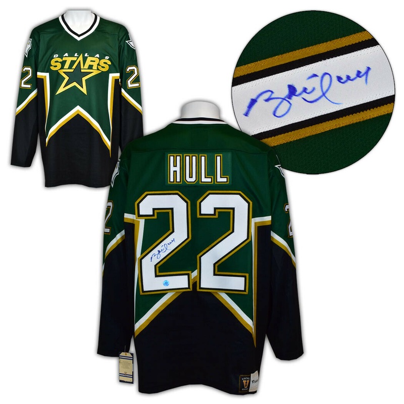 Brett Hull Dallas Stars Autographed Cup Era Vintage Fanatics Jersey