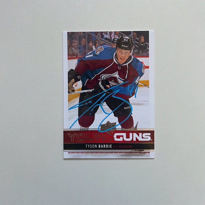 2012-13 UD Young Guns #212 TYSON BARRIE Autographed Rookie Card
