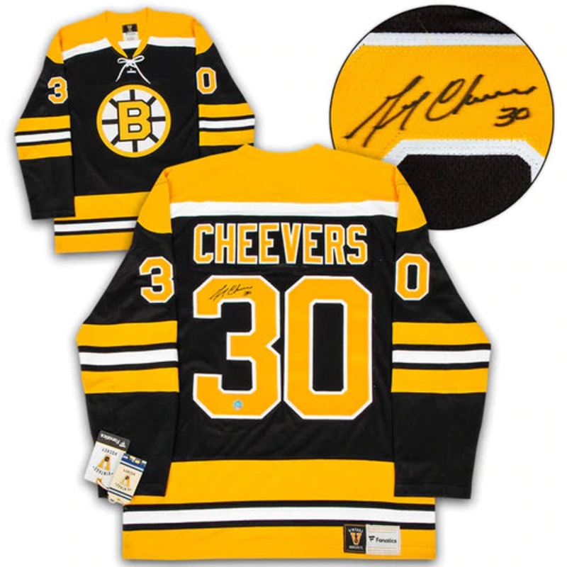 Gerry Cheevers Boston Bruins Signed Fanatics Heritage Jersey