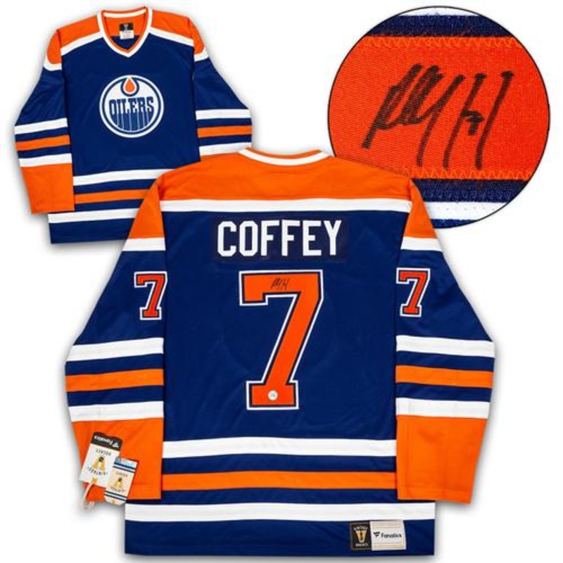Paul Coffey Edmonton Oilers Signed Vintage Fanatics Jersey