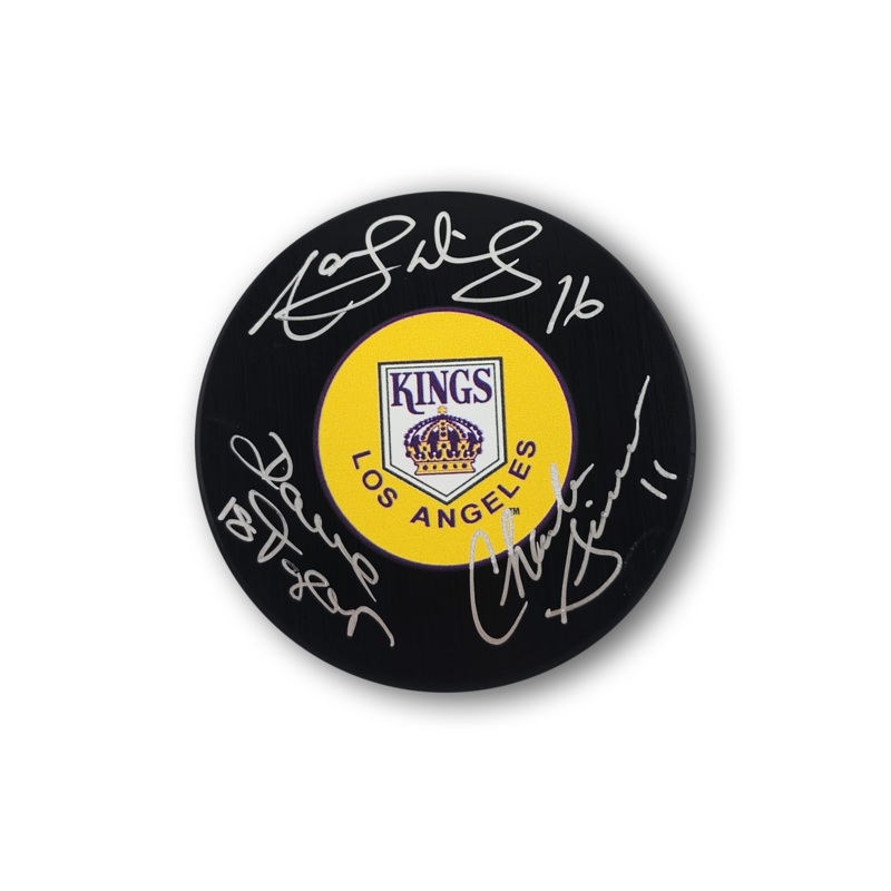 Triple Crown Line Autographed Los Angeles Kings Hockey Puck
