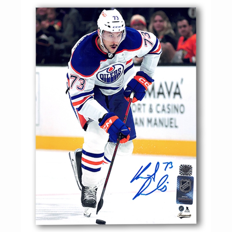 Vincent Desharnais Autographed Edmonton Oilers Autographed Away 8×10 Photo