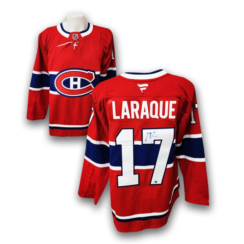 Georges Laraque Autographed Montreal Canadiens Home Fanatics Premium Jersey