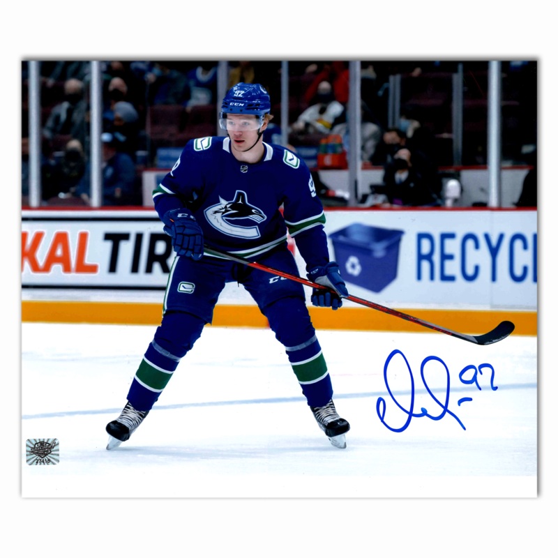 Vasily Podkolzin Autographed Vancouver Canucks Home 8×10 Horizontal Photo